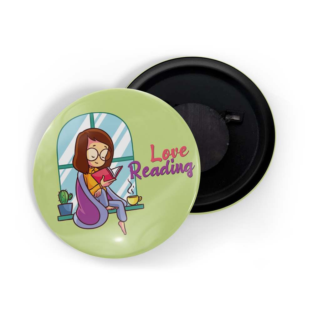 dhcrafts Fridge Magnet Green Love Reading Glossy Finish Design Pack of 1